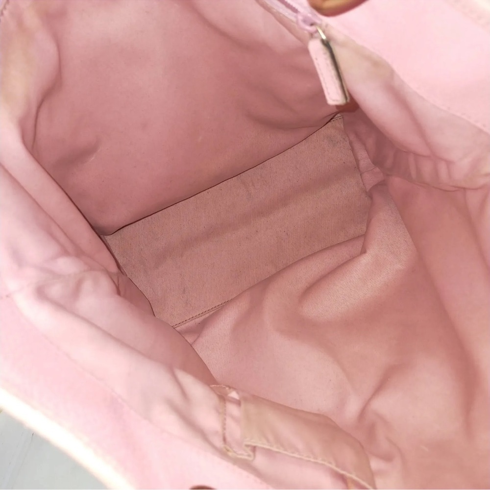 Gucci Tote Bag  Brown Canvas Pink Leather Trim - Picture 4 of 8